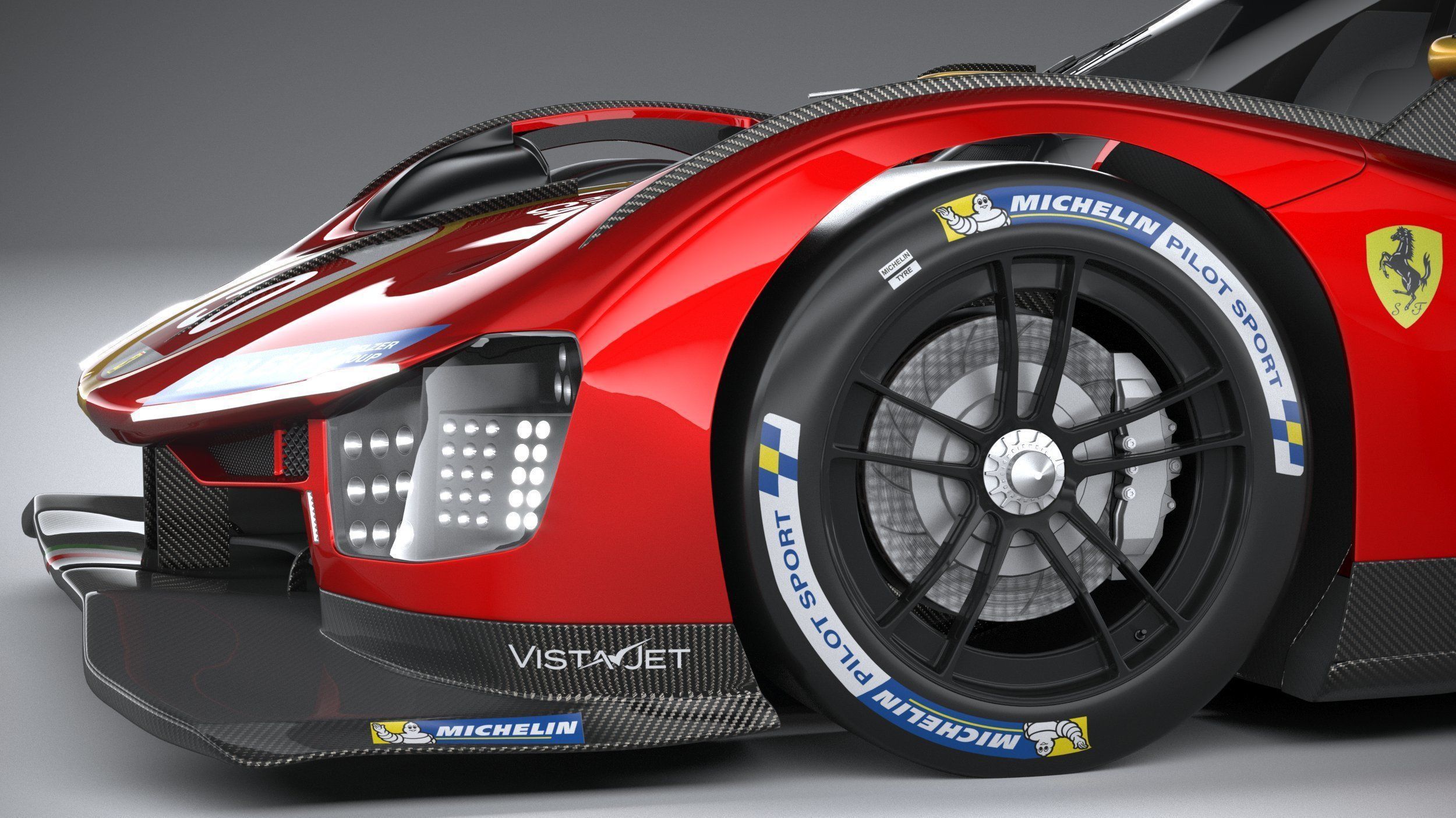 Ferrari 499P Racecar 2023 3D model_3