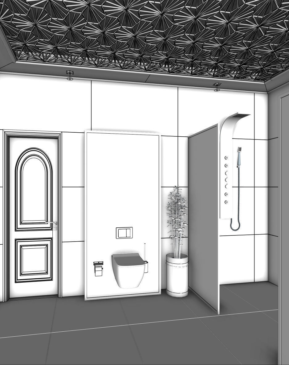 MASTER BATHROOM INTERIOR WITH COMPLETE LIGHT SETTING WITH VRAY 6 3D model_5