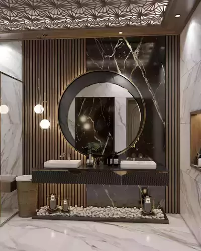 MASTER BATHROOM INTERIOR WITH COMPLETE LIGHT SETTING WITH VRAY 6