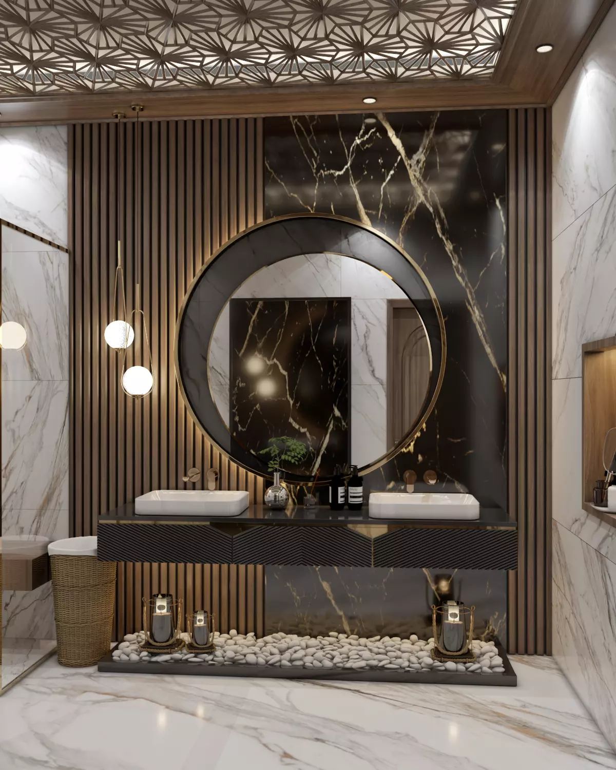 MASTER BATHROOM INTERIOR WITH COMPLETE LIGHT SETTING WITH VRAY 6 3D model_0