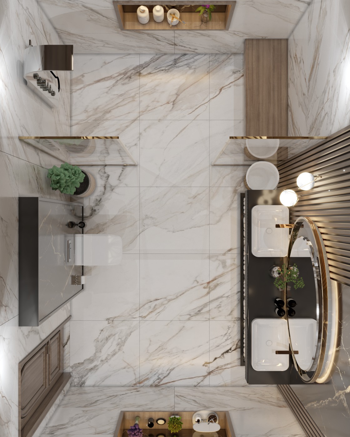 MASTER BATHROOM INTERIOR WITH COMPLETE LIGHT SETTING WITH VRAY 6 3D model_6