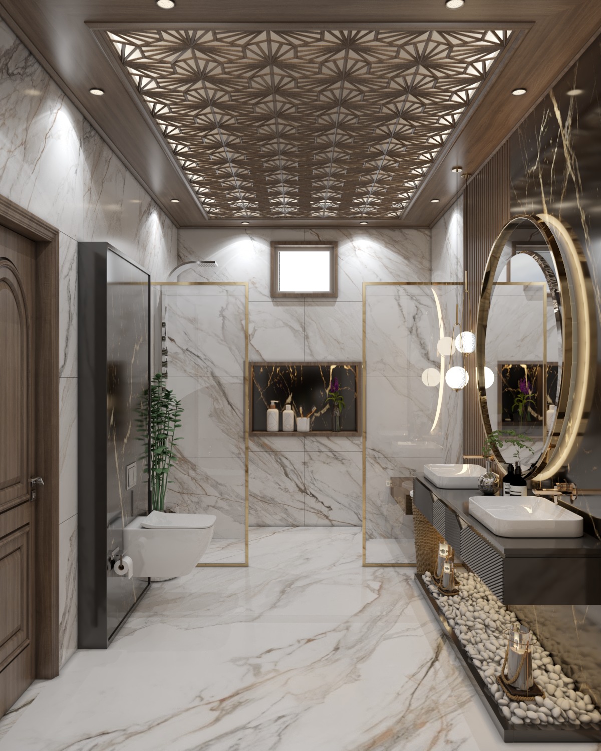 MASTER BATHROOM INTERIOR WITH COMPLETE LIGHT SETTING WITH VRAY 6 3D model_2