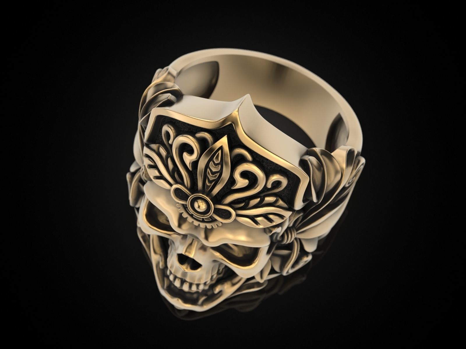MORIOR INVICTUS Skull Ring 3D print model_10