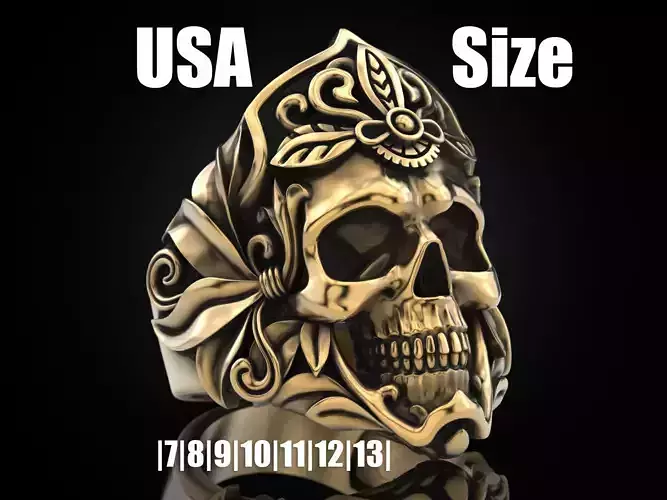 MORIOR INVICTUS Skull Ring 3D print model