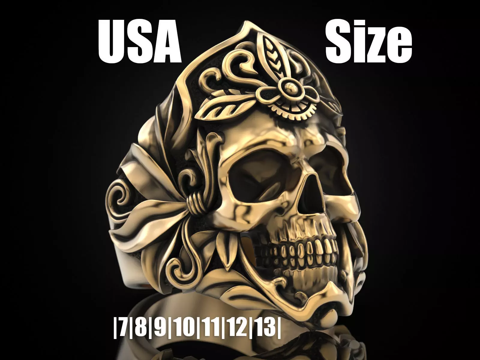 MORIOR INVICTUS Skull Ring 3D print model_0