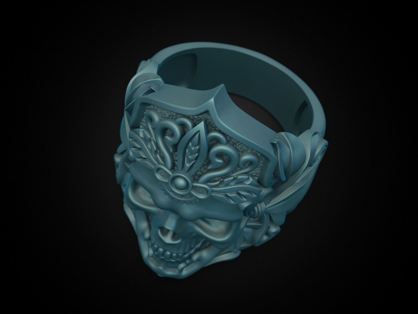 MORIOR INVICTUS Skull Ring 3D print model_31