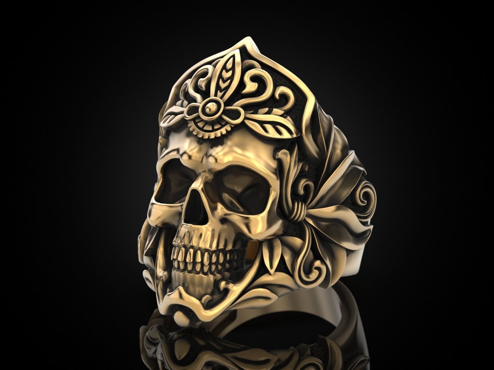 MORIOR INVICTUS Skull Ring 3D print model_4