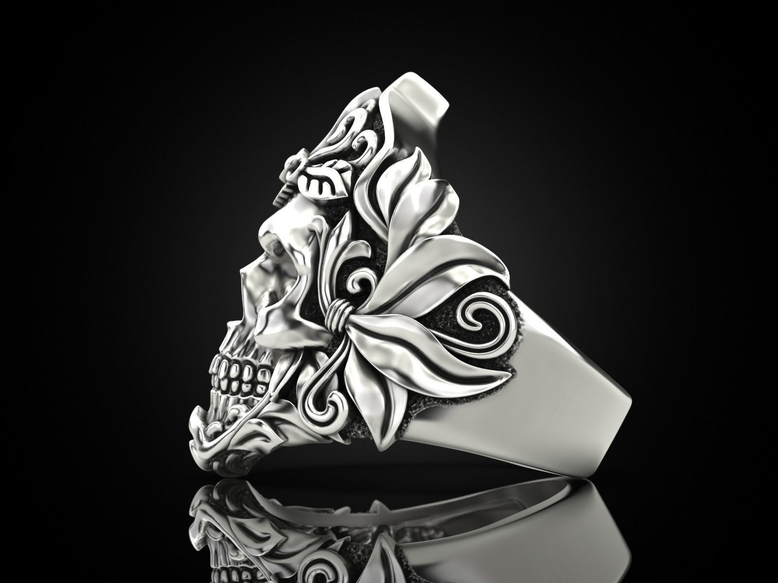 MORIOR INVICTUS Skull Ring 3D print model_19
