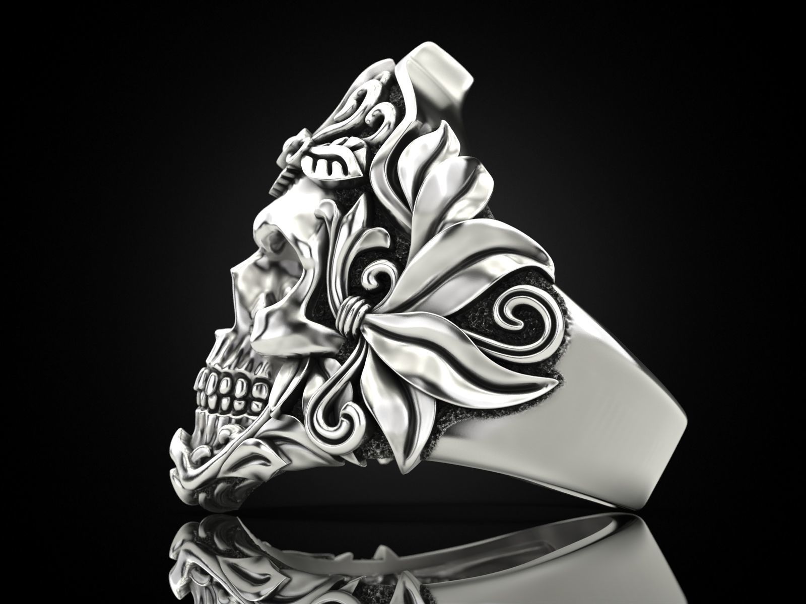MORIOR INVICTUS Skull Ring 3D print model_18