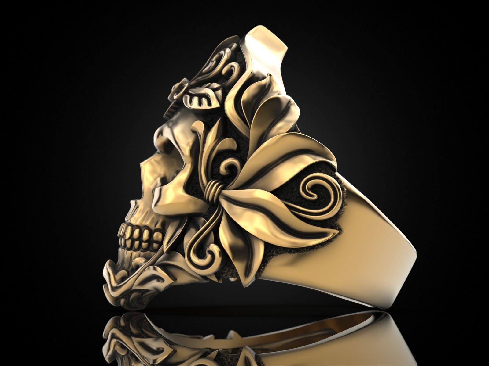 MORIOR INVICTUS Skull Ring 3D print model_5