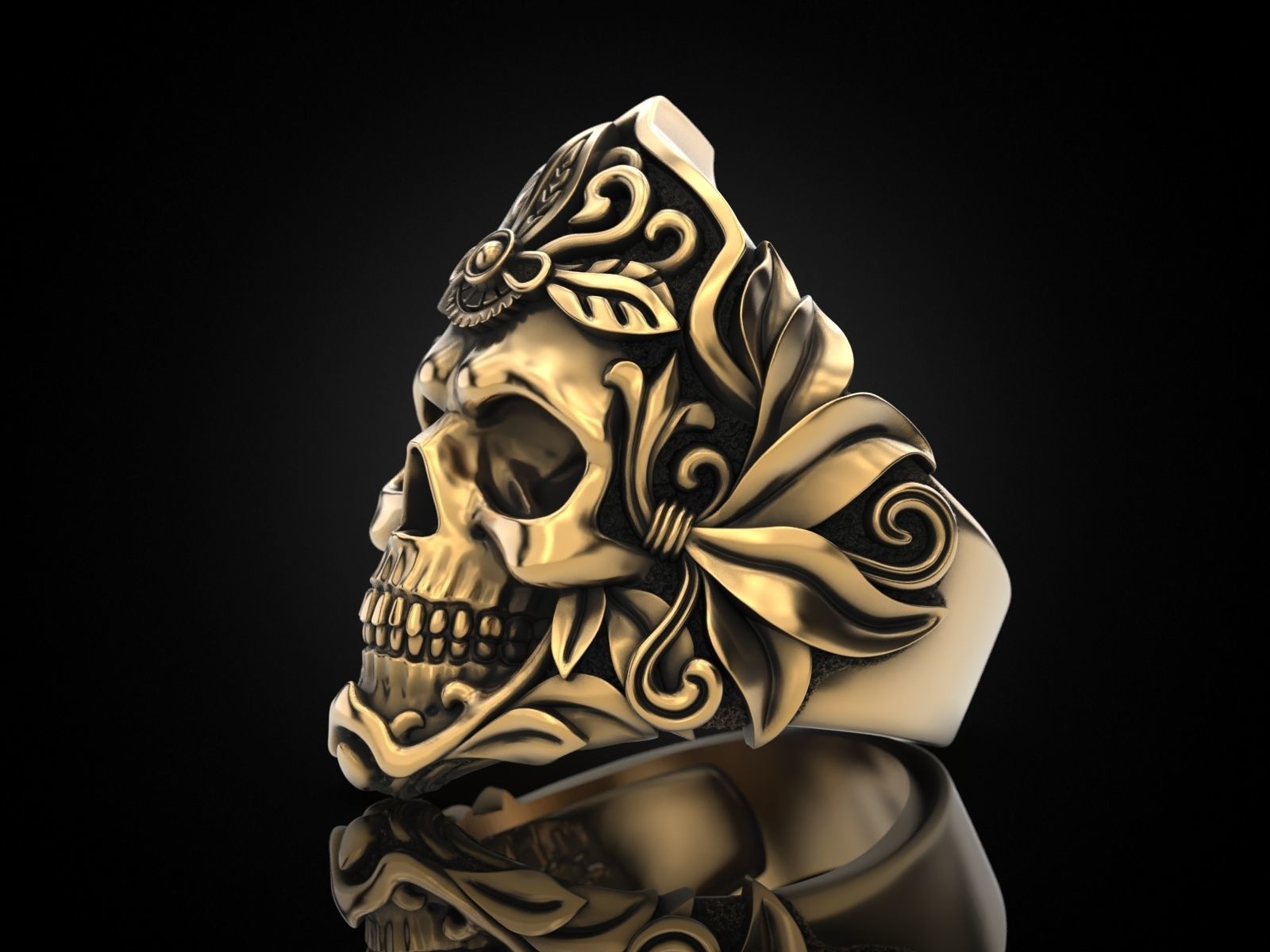 MORIOR INVICTUS Skull Ring 3D print model_6