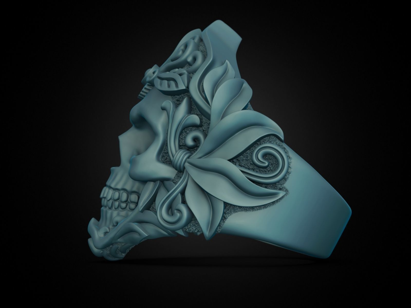 MORIOR INVICTUS Skull Ring 3D print model_28