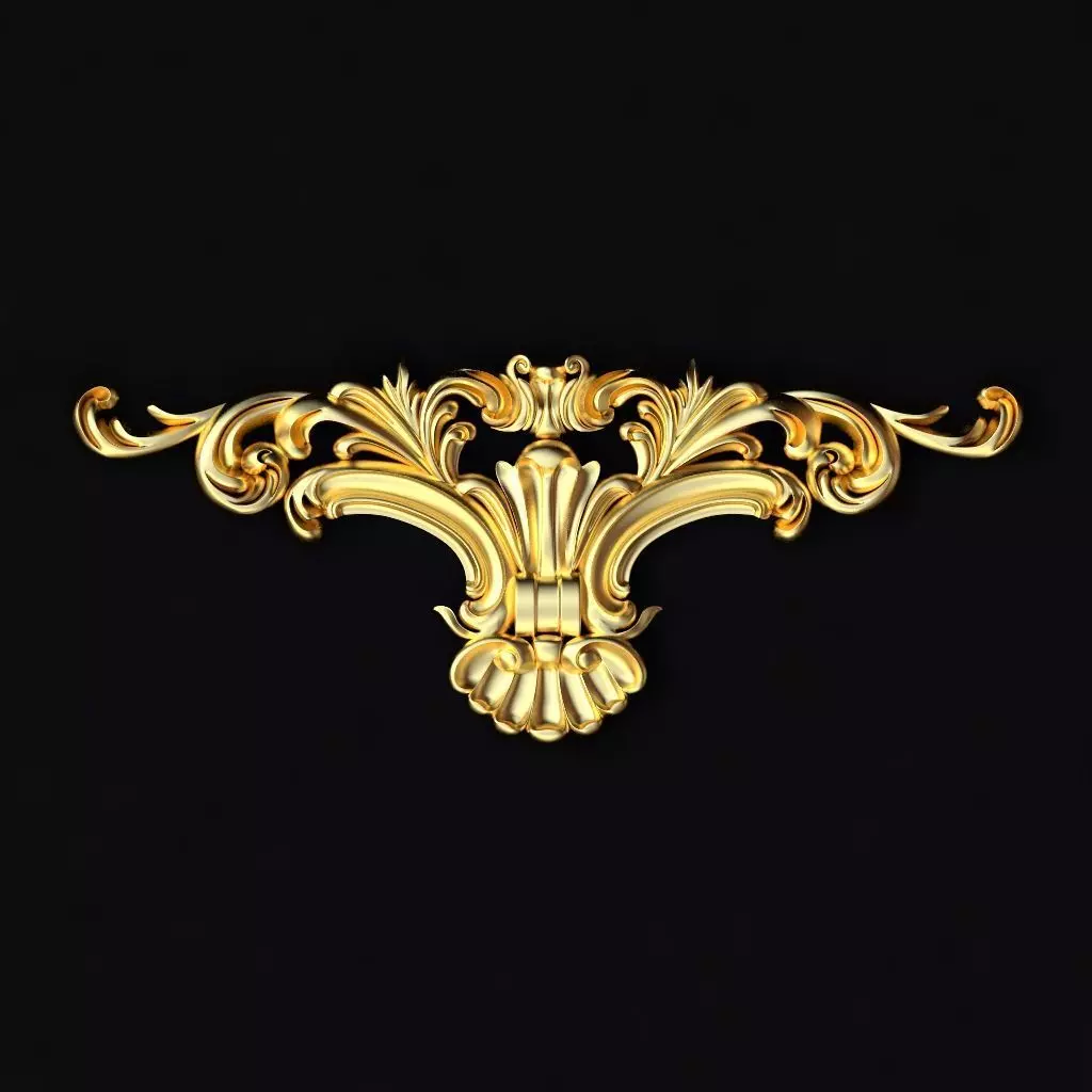 Central decor ornament for furniture 3D model_0
