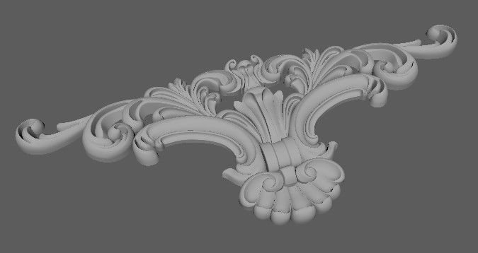 Central decor ornament for furniture 3D model_3