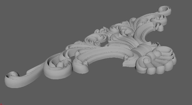 Central decor ornament for furniture 3D model_4