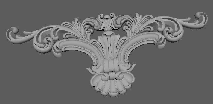 Central decor ornament for furniture 3D model_2