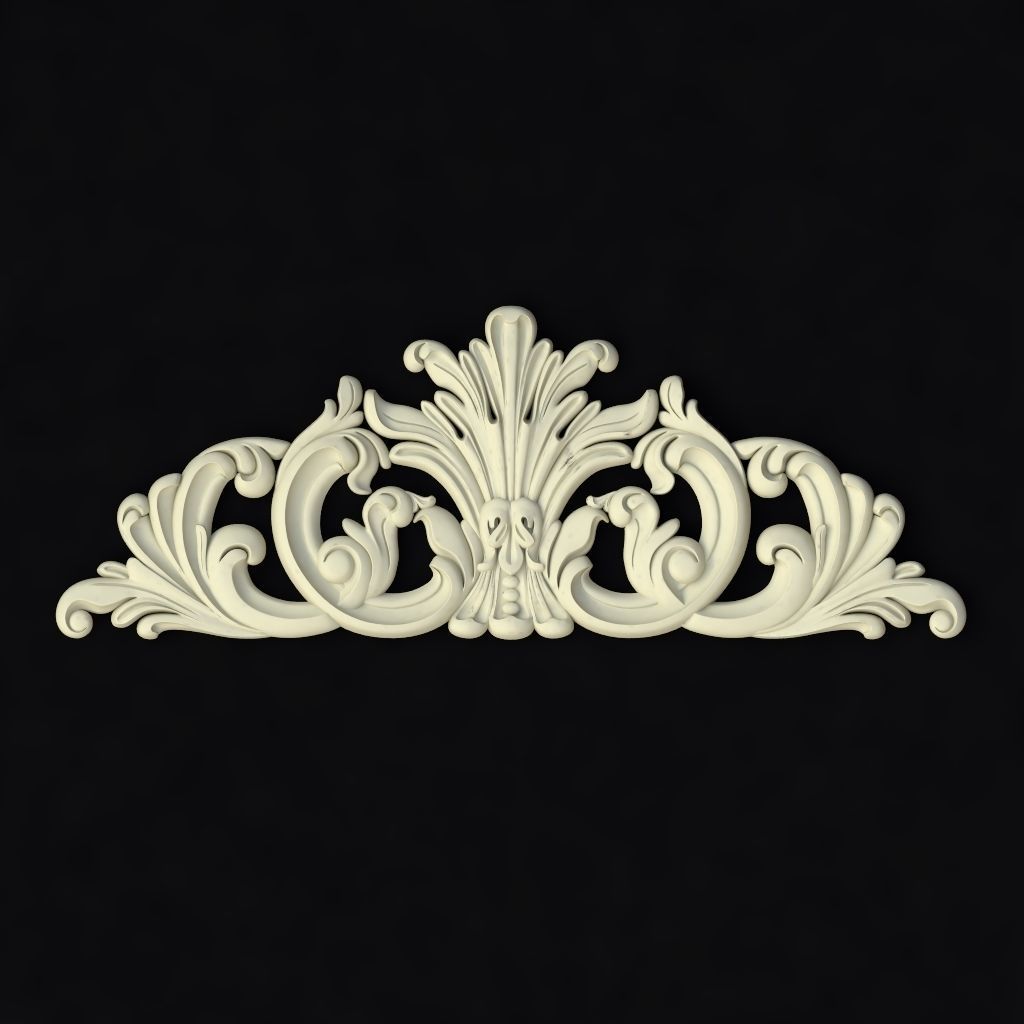 Central decor ornament for furniture 3D model_1