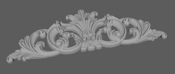 Central decor ornament for furniture 3D model_3
