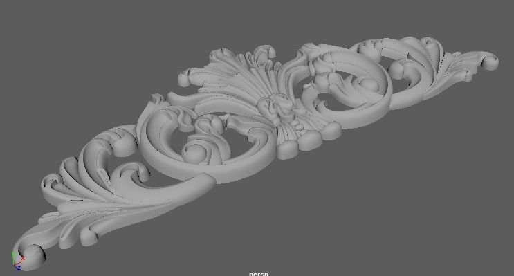 Central decor ornament for furniture 3D model_4