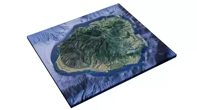 Kauai island terrain 3d model