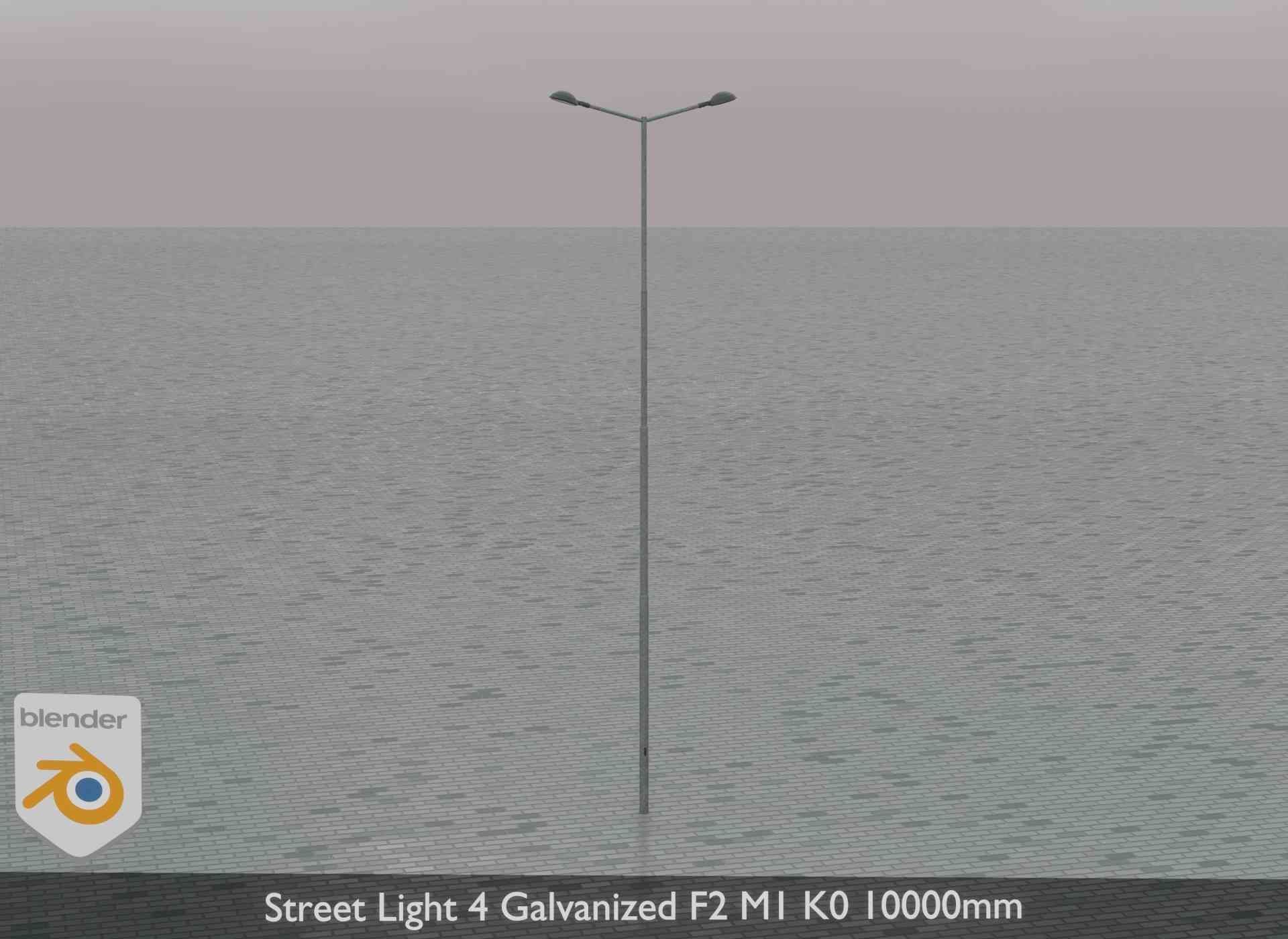 Street Light 4 Galvanized F2 M1 K0 10000mm Low-poly 3D model_79
