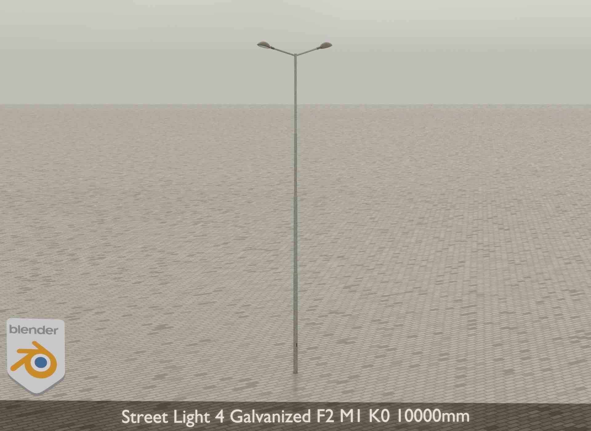 Street Light 4 Galvanized F2 M1 K0 10000mm Low-poly 3D model_37