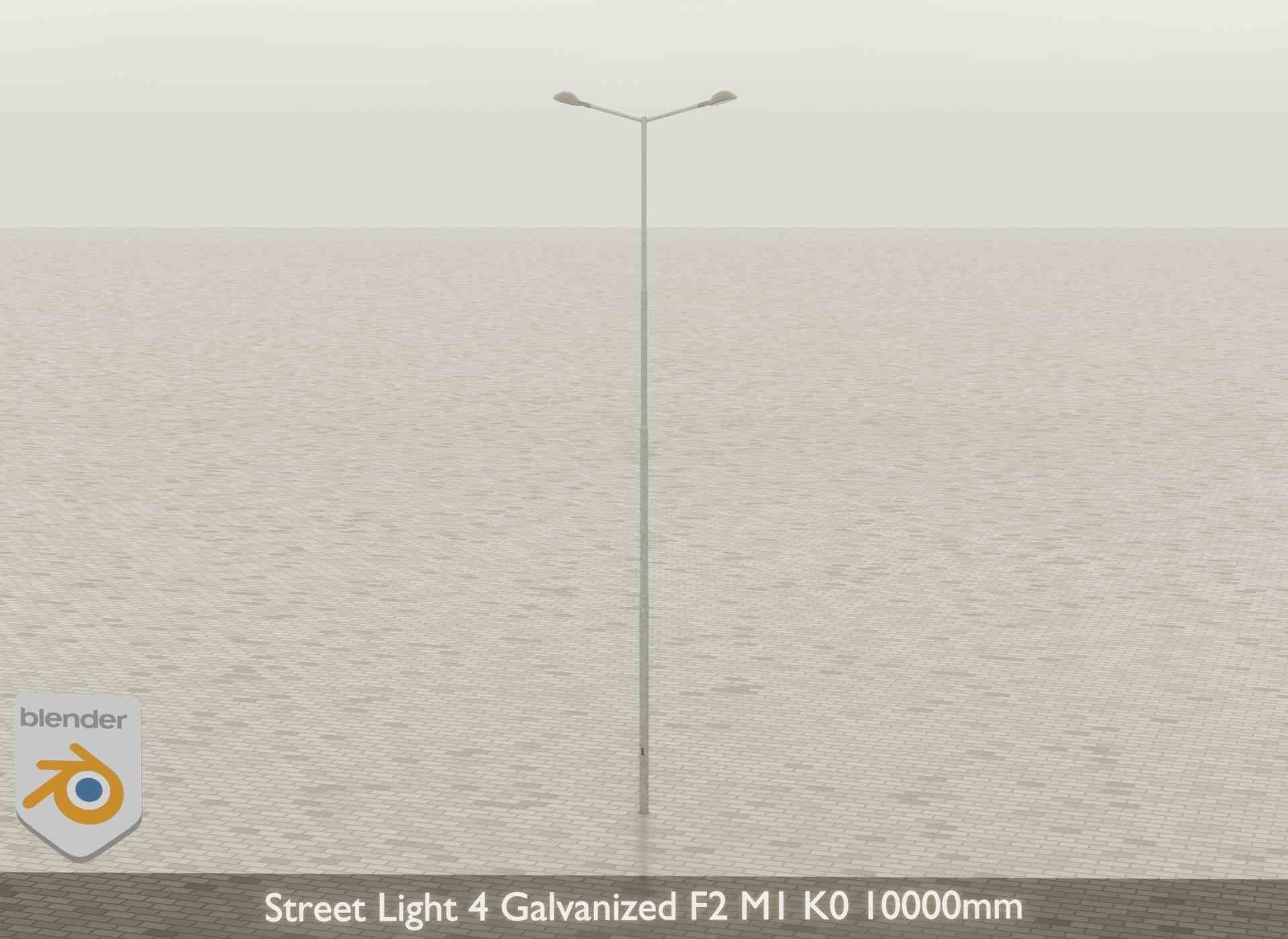 Street Light 4 Galvanized F2 M1 K0 10000mm Low-poly 3D model_43