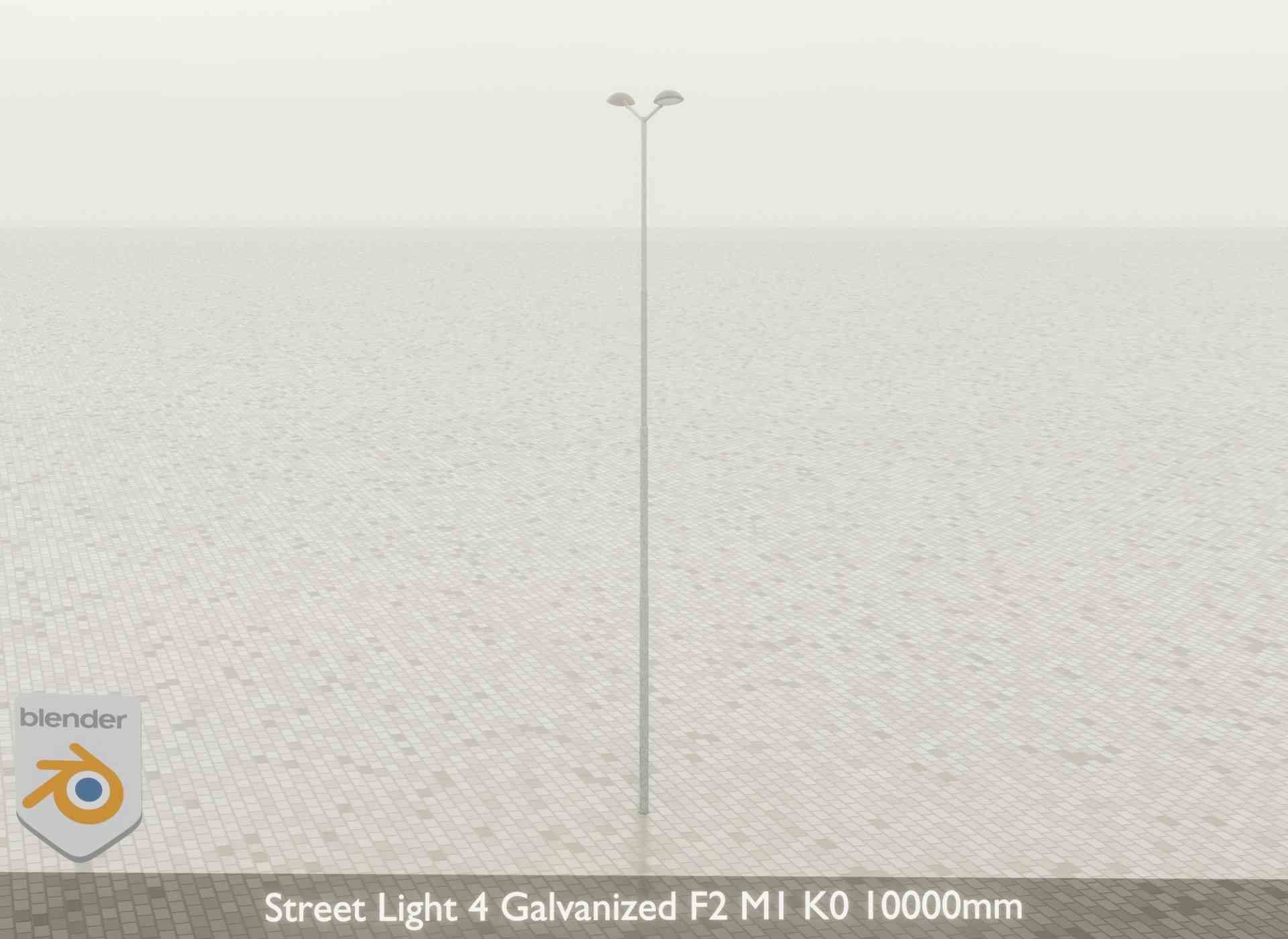 Street Light 4 Galvanized F2 M1 K0 10000mm Low-poly 3D model_49