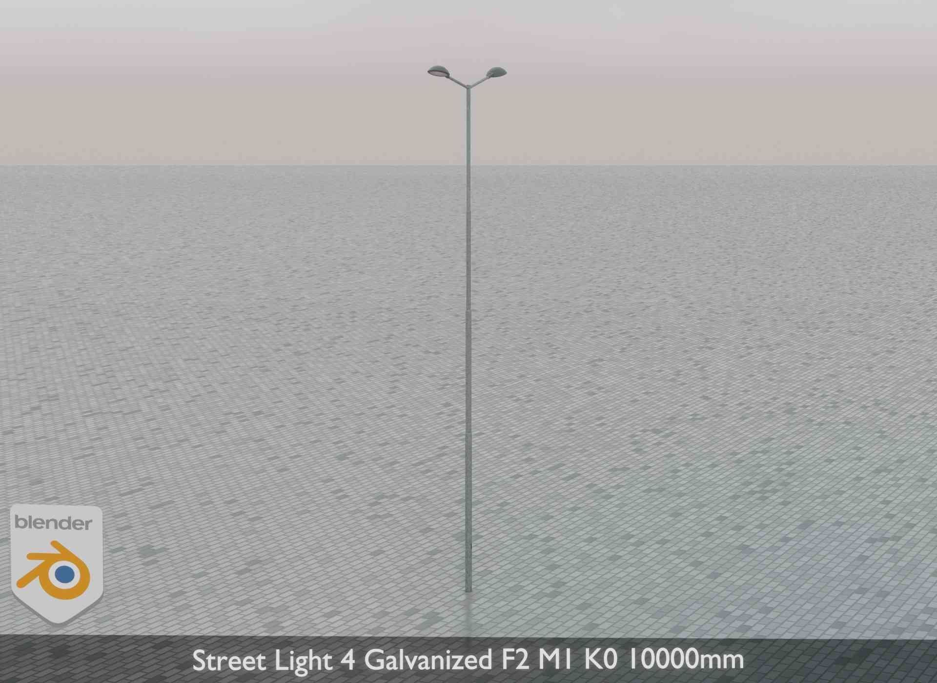 Street Light 4 Galvanized F2 M1 K0 10000mm Low-poly 3D model_74