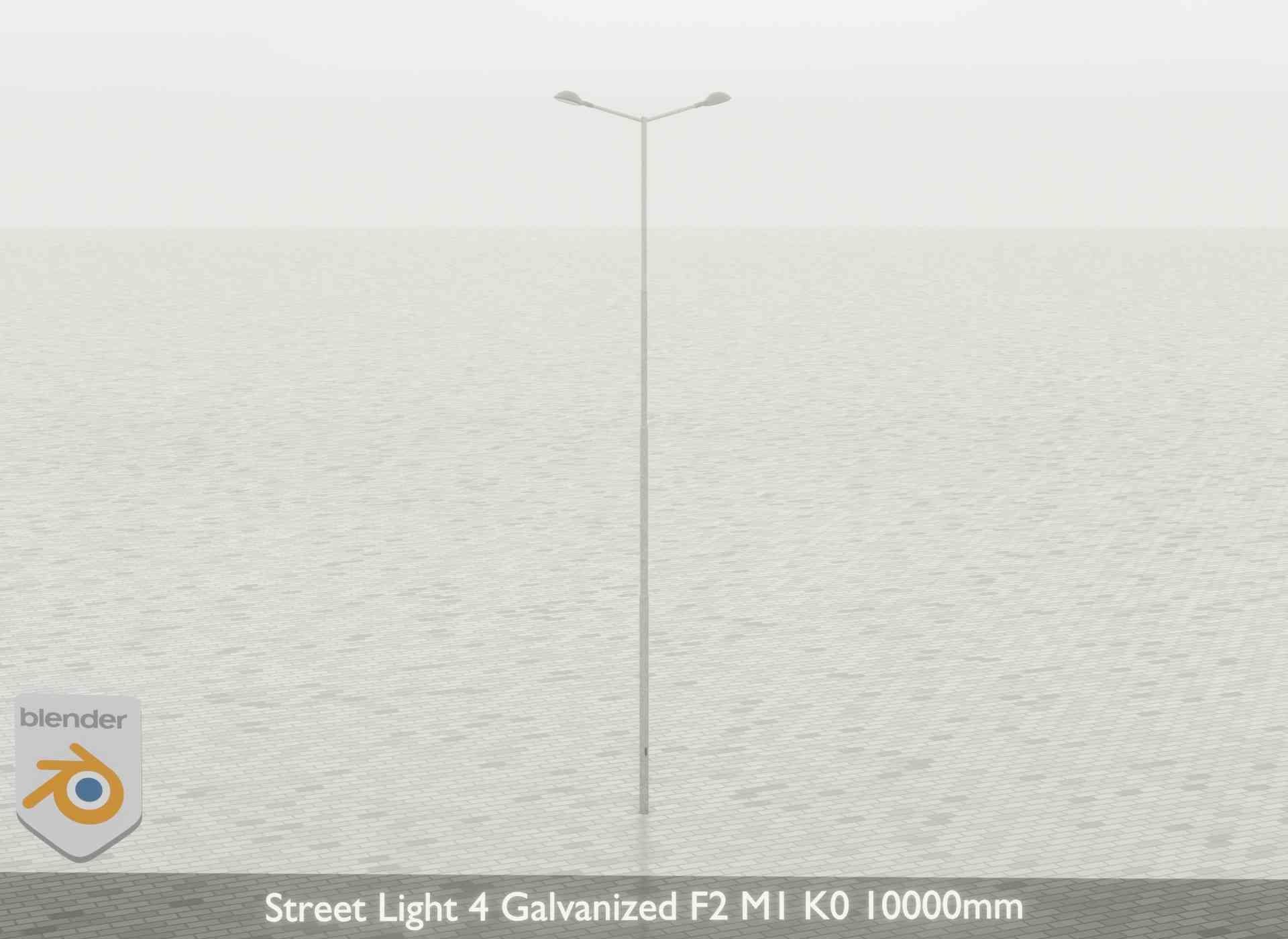 Street Light 4 Galvanized F2 M1 K0 10000mm Low-poly 3D model_58