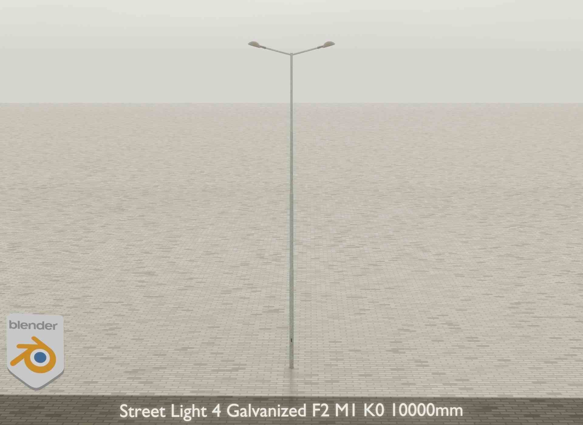 Street Light 4 Galvanized F2 M1 K0 10000mm Low-poly 3D model_41