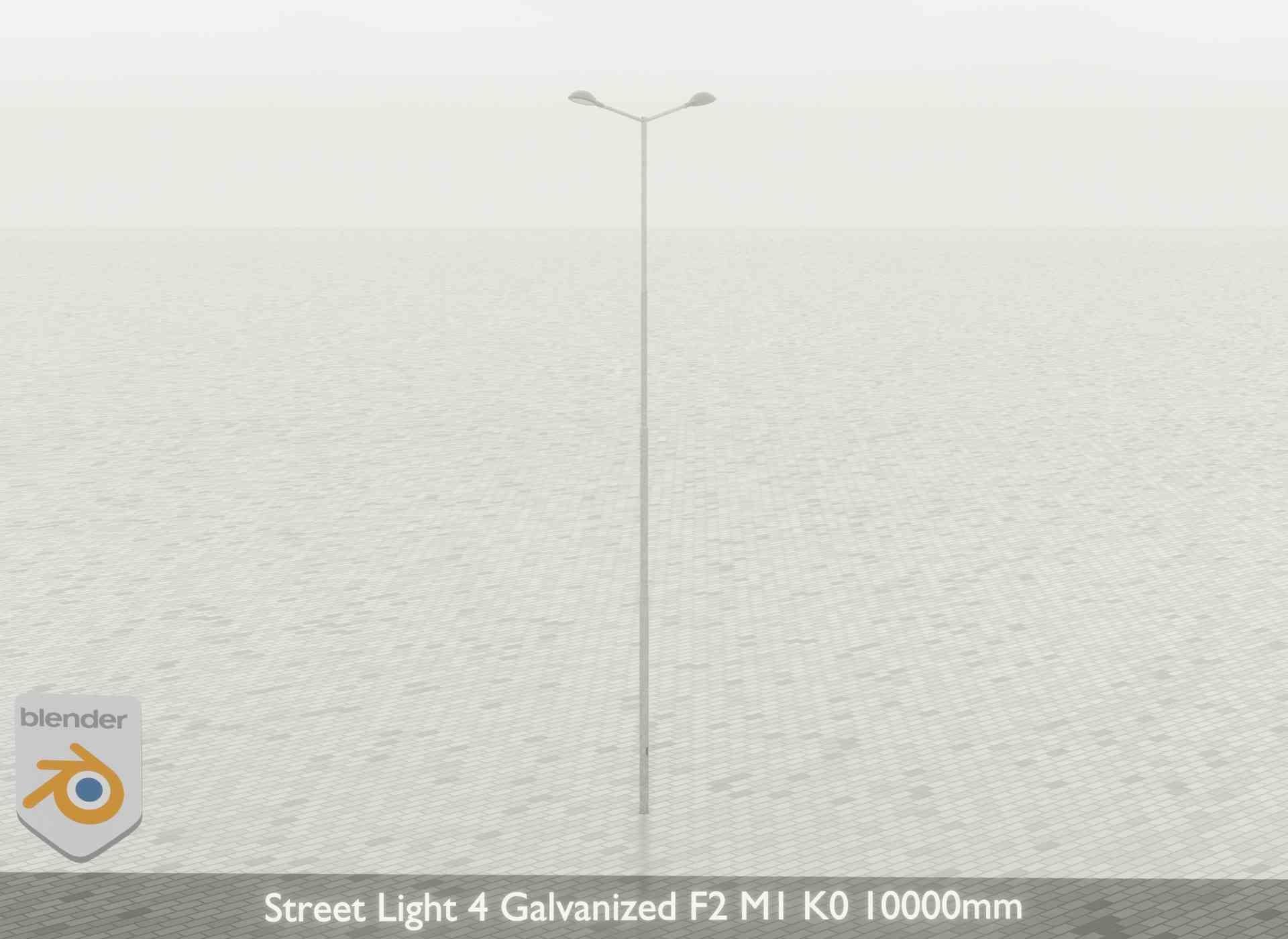 Street Light 4 Galvanized F2 M1 K0 10000mm Low-poly 3D model_56