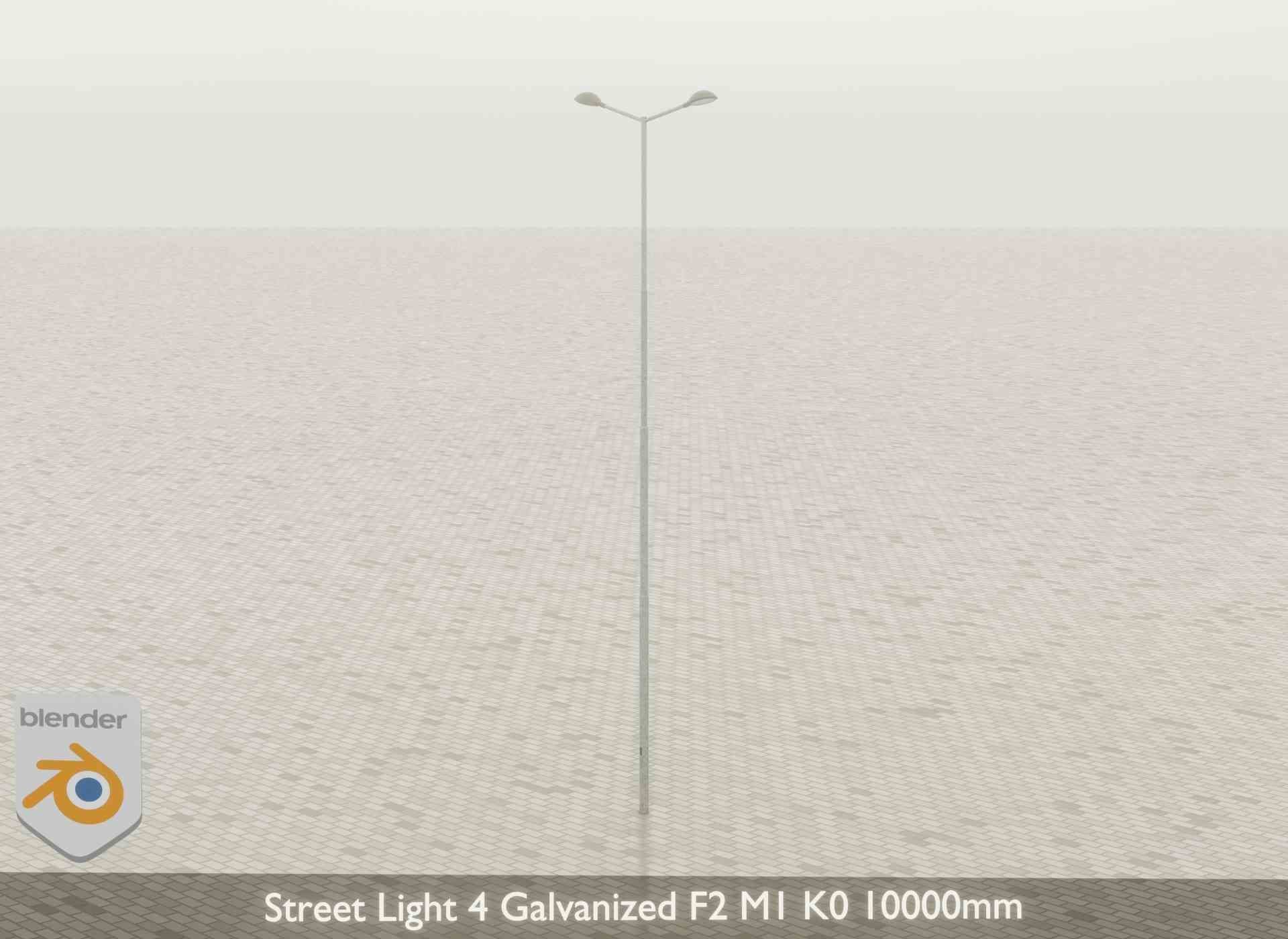 Street Light 4 Galvanized F2 M1 K0 10000mm Low-poly 3D model_46