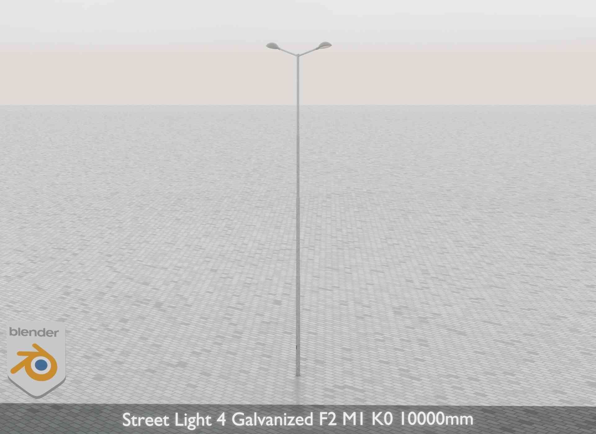 Street Light 4 Galvanized F2 M1 K0 10000mm Low-poly 3D model_66