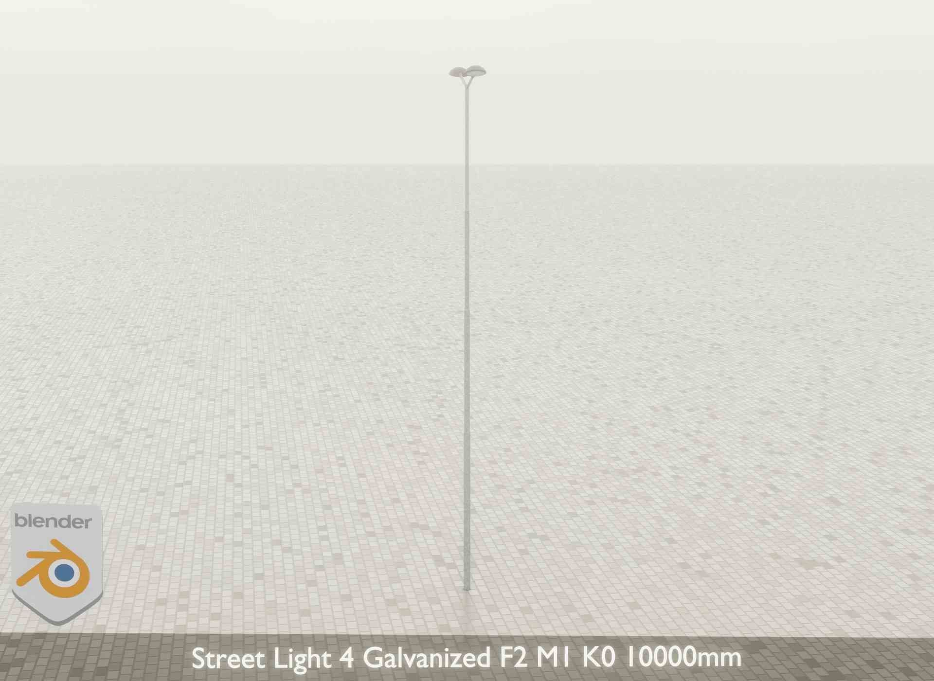 Street Light 4 Galvanized F2 M1 K0 10000mm Low-poly 3D model_50