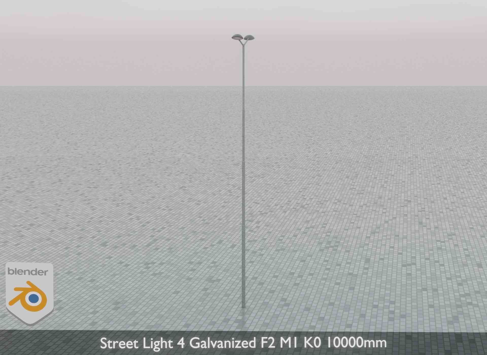 Street Light 4 Galvanized F2 M1 K0 10000mm Low-poly 3D model_72