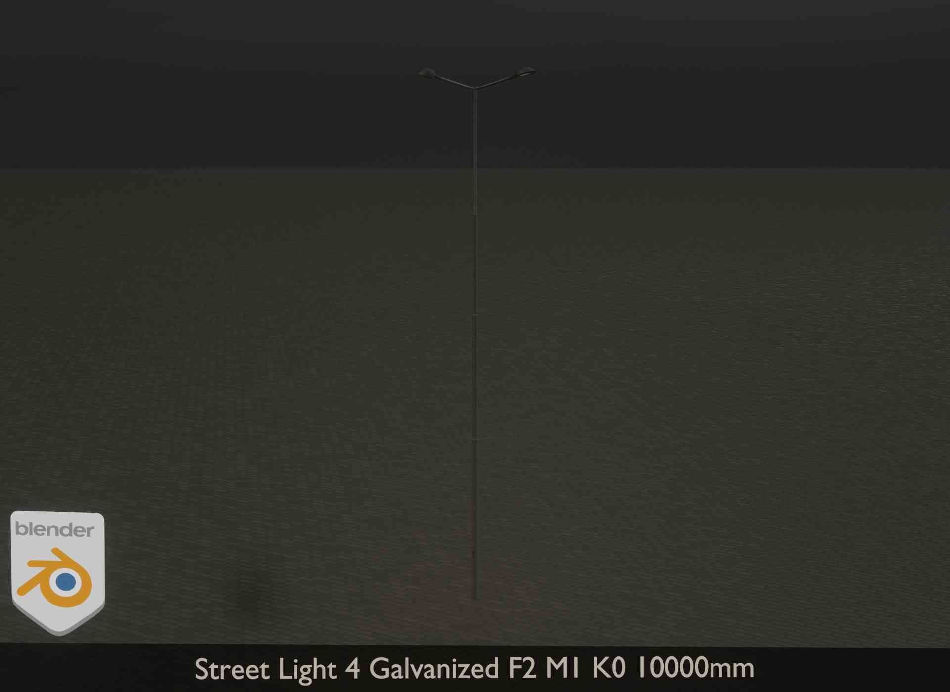 Street Light 4 Galvanized F2 M1 K0 10000mm Low-poly 3D model_25