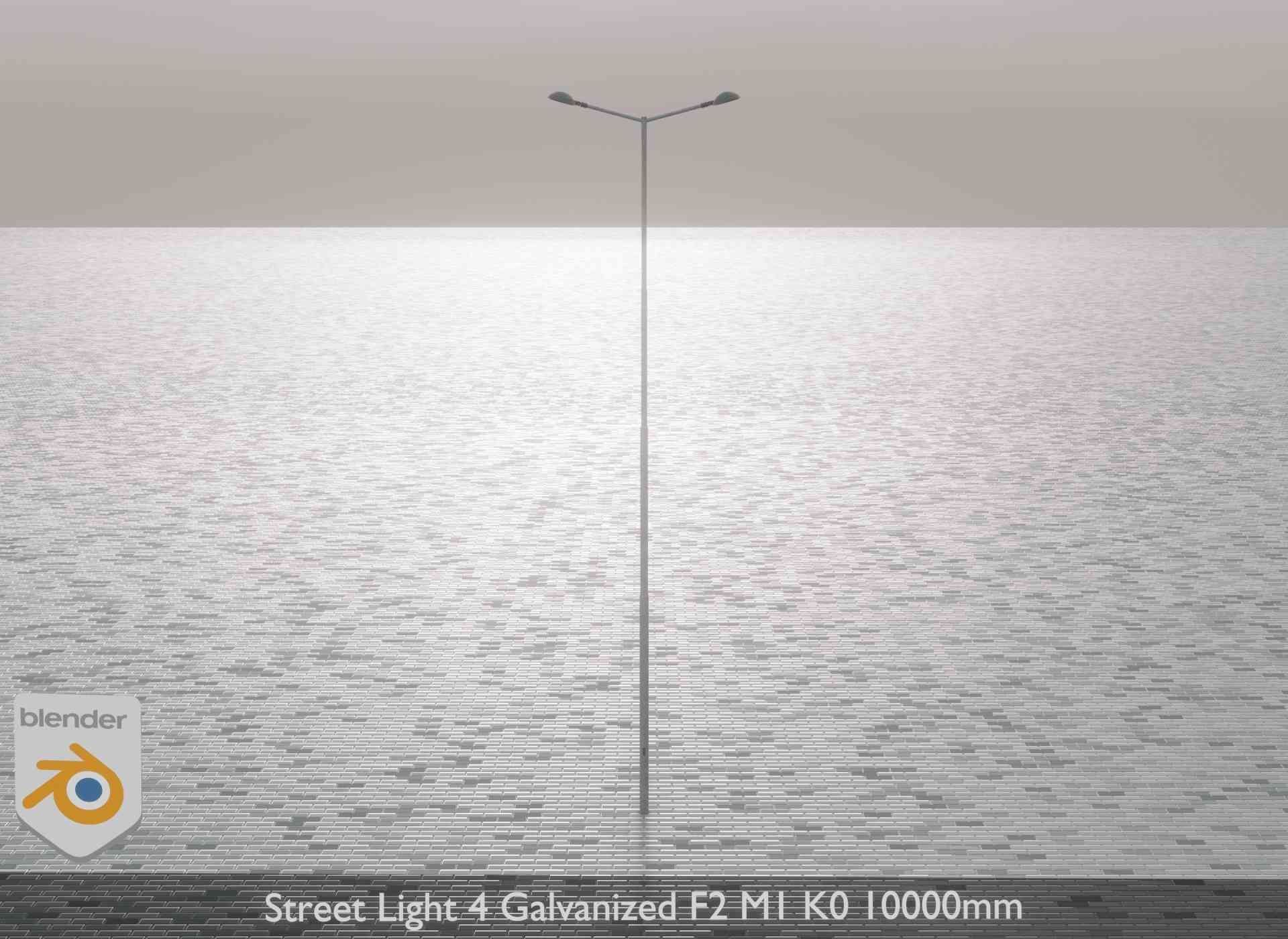 Street Light 4 Galvanized F2 M1 K0 10000mm Low-poly 3D model_1