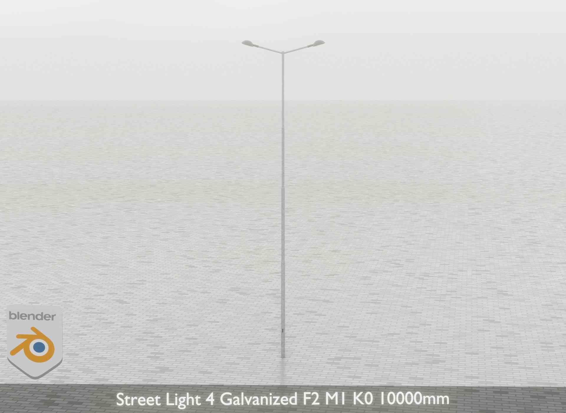 Street Light 4 Galvanized F2 M1 K0 10000mm Low-poly 3D model_62