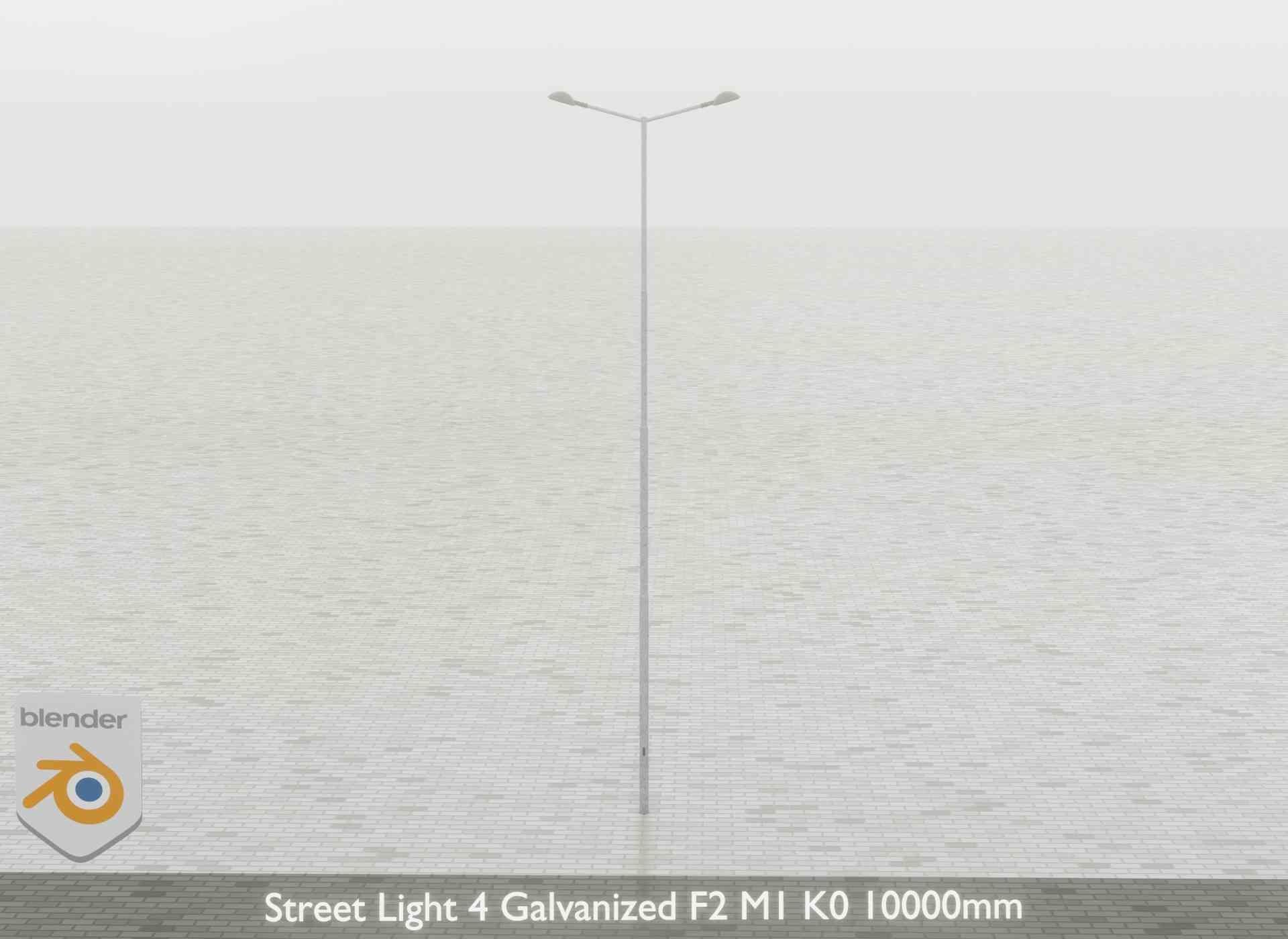 Street Light 4 Galvanized F2 M1 K0 10000mm Low-poly 3D model_61