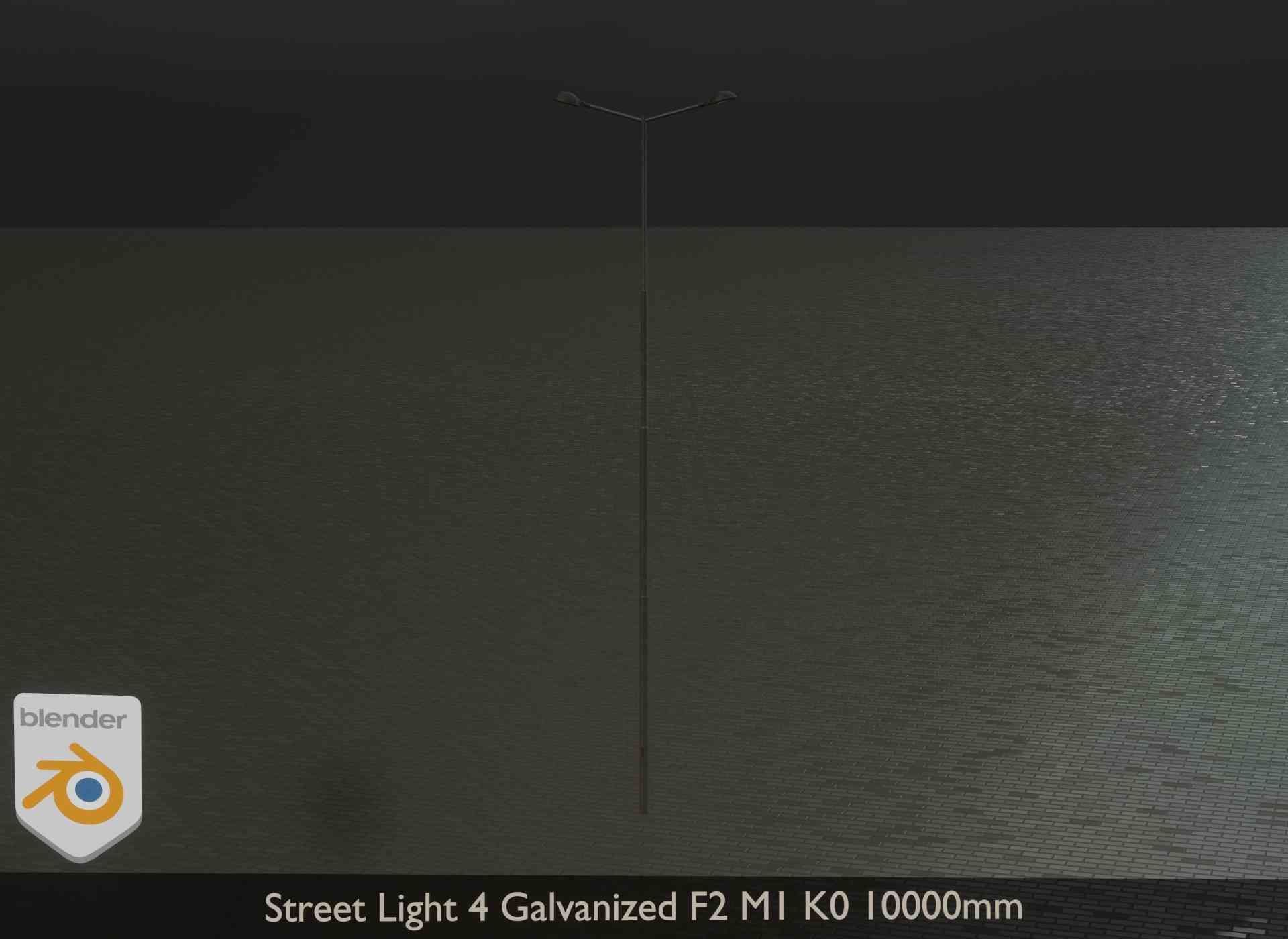 Street Light 4 Galvanized F2 M1 K0 10000mm Low-poly 3D model_23