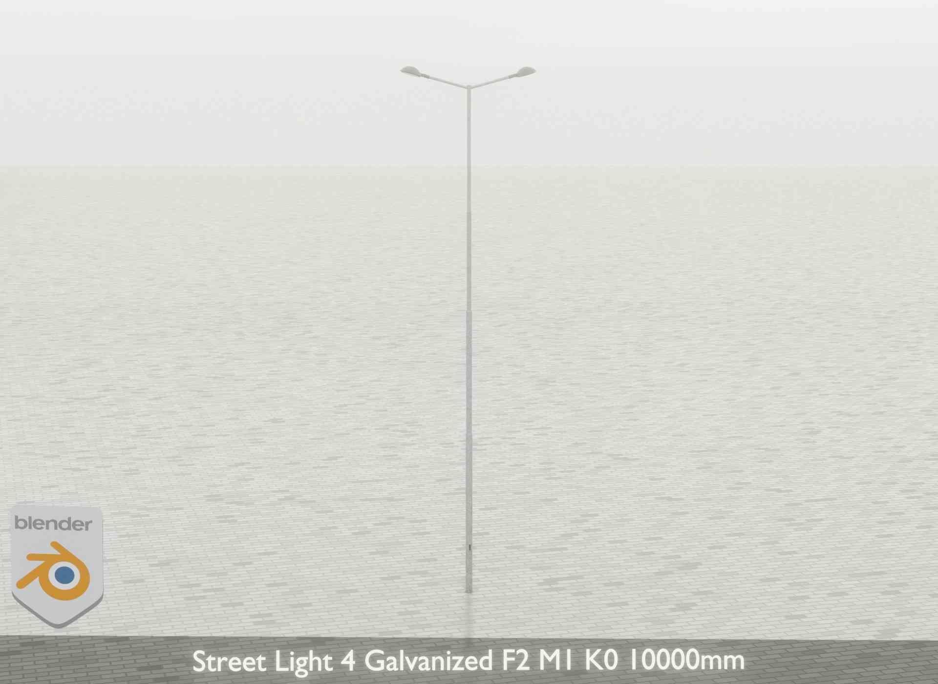 Street Light 4 Galvanized F2 M1 K0 10000mm Low-poly 3D model_59