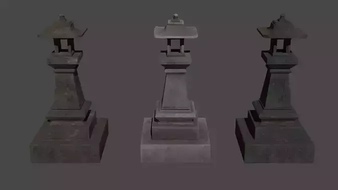 Stone Lantern Free low-poly 3D model