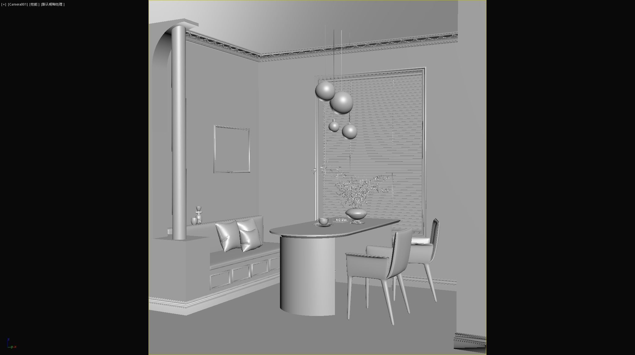 Mid Century interior scene 3D model 3D model_10