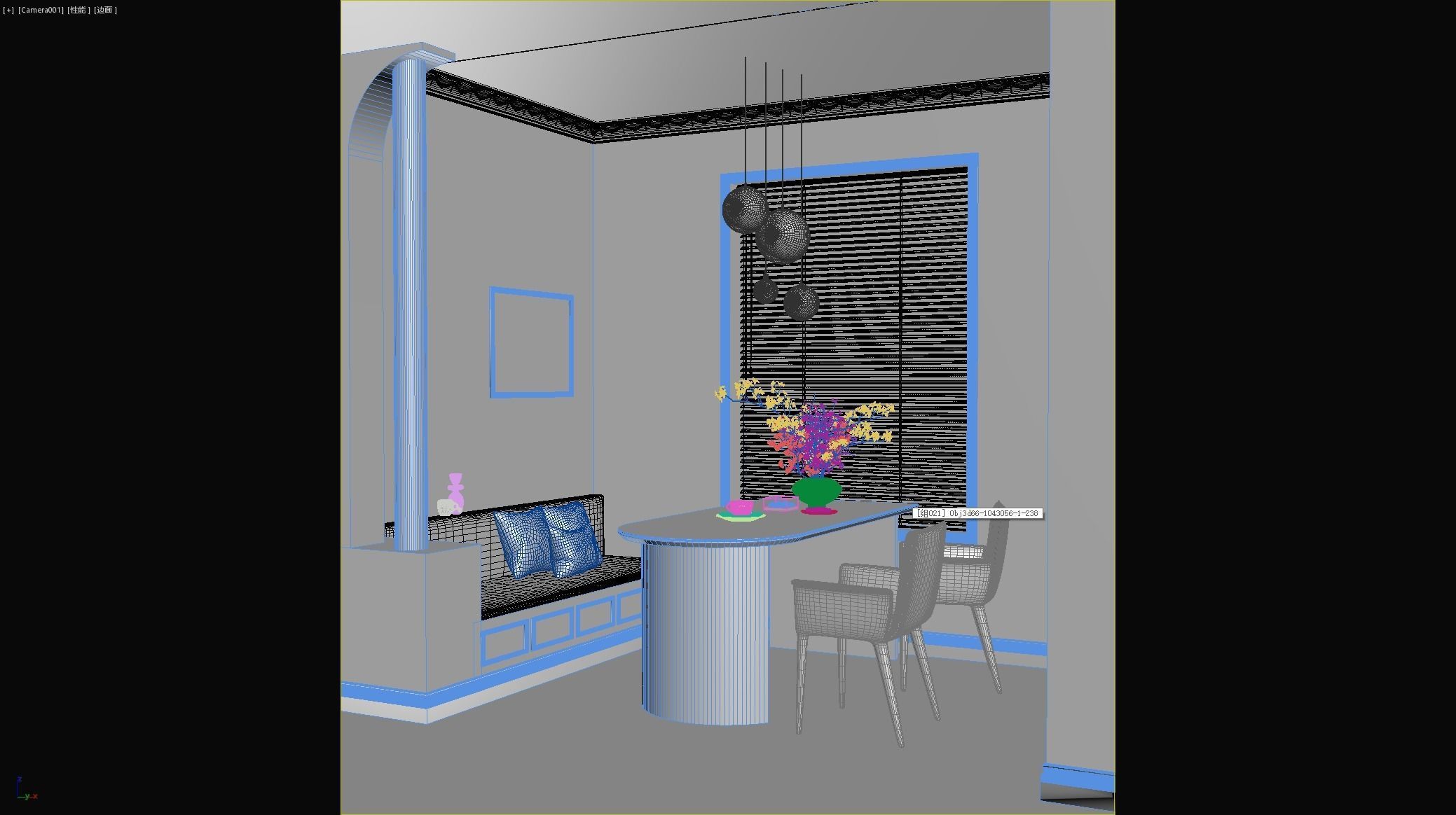 Mid Century interior scene 3D model 3D model_2