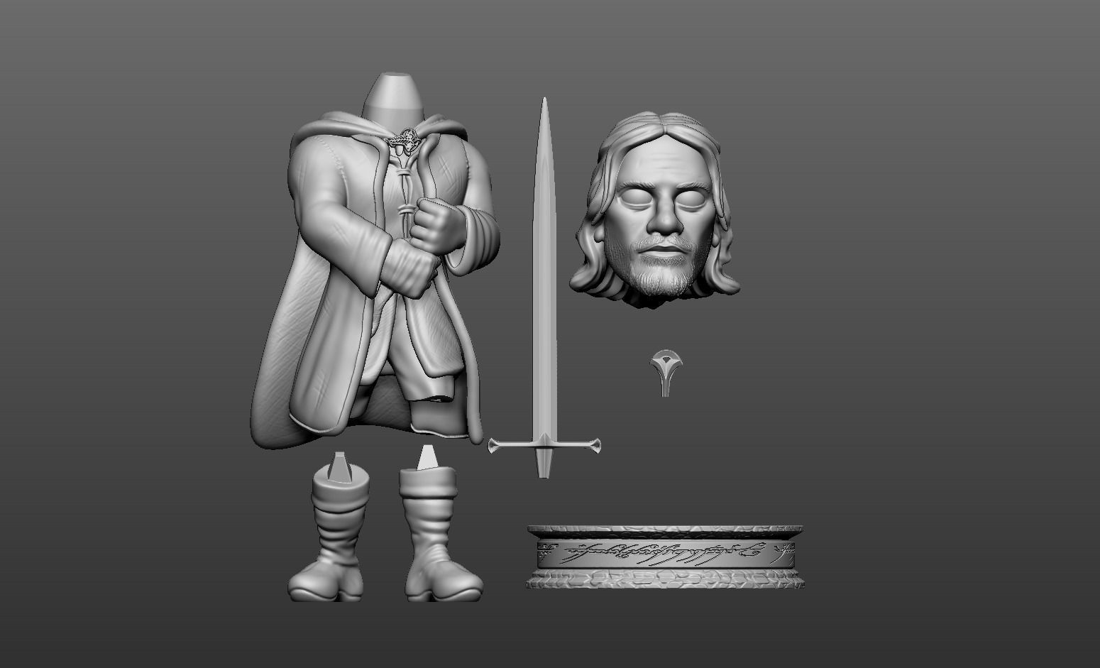 LotR- Fellowship of the Ring Cartoon Figure Collection 3D print model_11