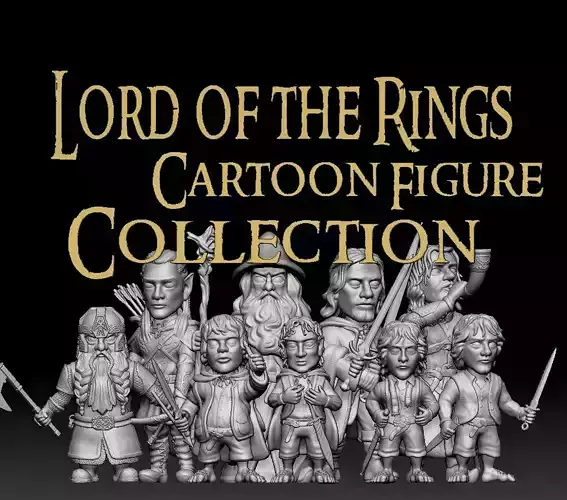 LotR- Fellowship of the Ring Cartoon Figure Collection 3D print model