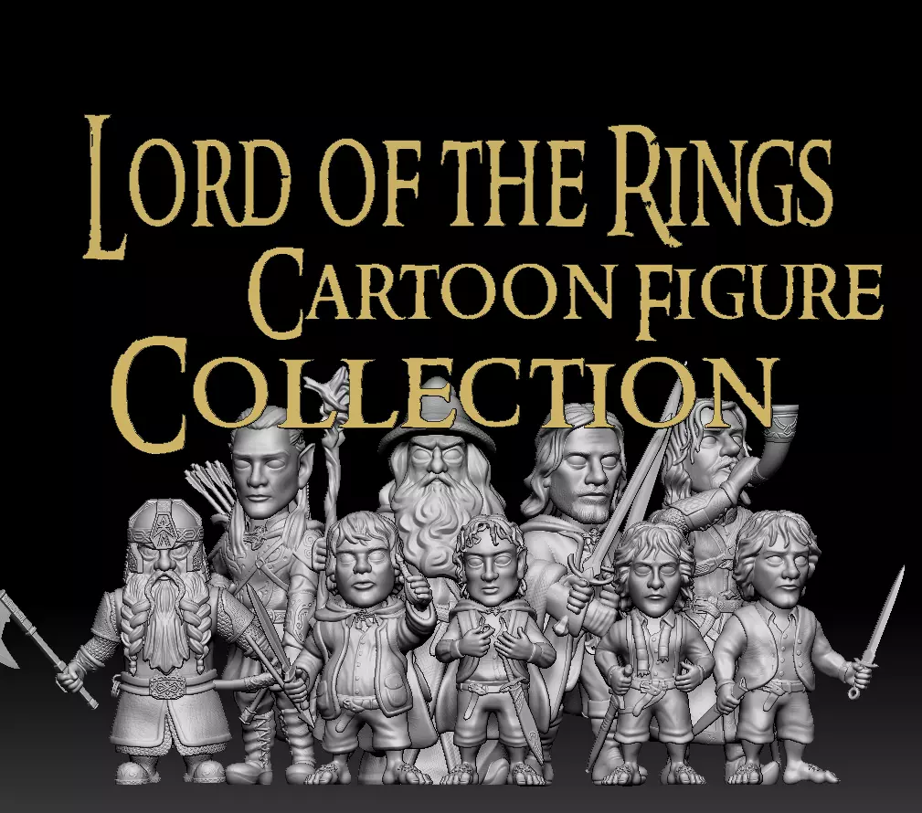 LotR- Fellowship of the Ring Cartoon Figure Collection 3D print model_0