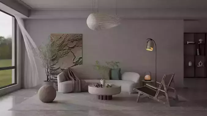 Living Room interior scene 3D model