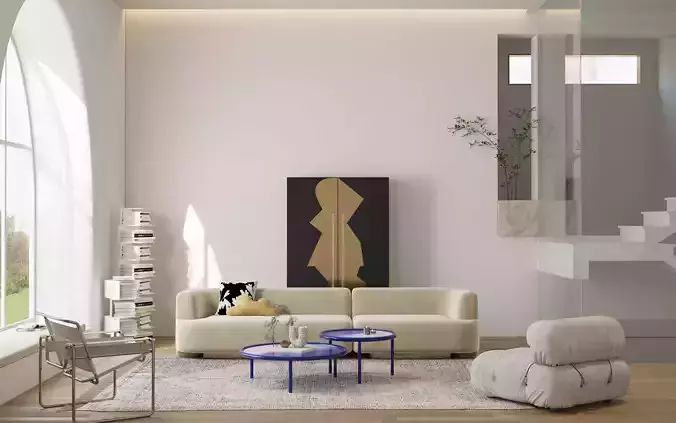 Modern residential indoor 3 d model